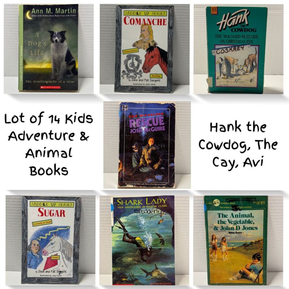 Lot of 14 Kids Adventure & Animal Books - Hank the Cowdog, The Cay, Avi